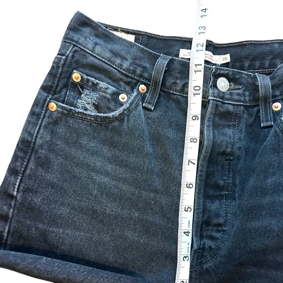 Levi's Women's Ribcage Straight Ankle Destructed Black Jeans - Picture 14 of 15